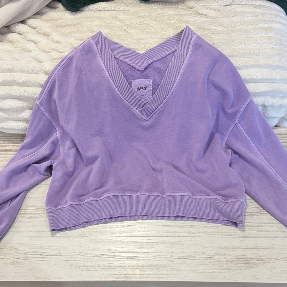 Aerie Lavender V-Neck Top